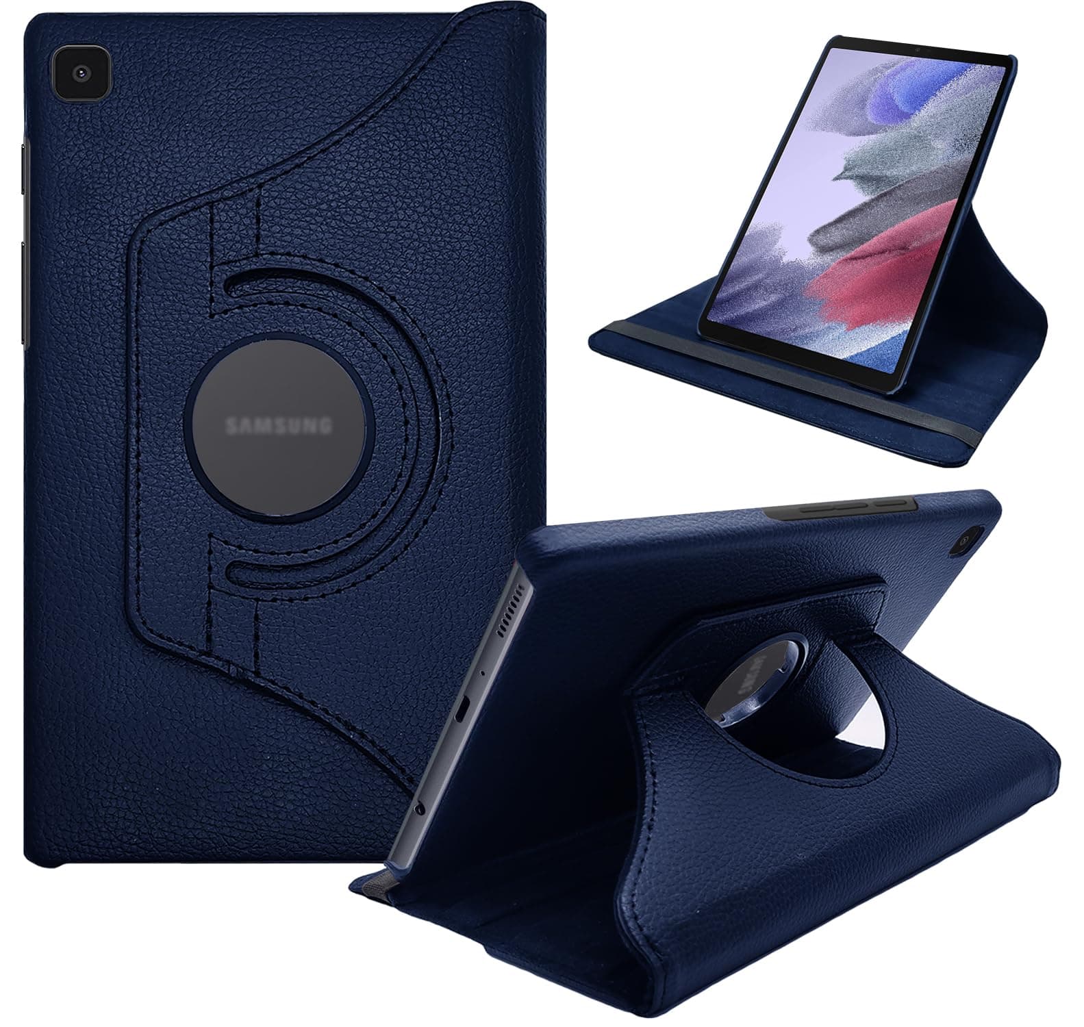 CEDO Samsung Tab A7 Lite (8.7 inch) Flip Cover | Leather Finish | 360 Degree Rotate Back Cover | Shockproof Back Cover Case for Samsung Galaxy Tab A7 Lite (8.7 inch) (2021) SM-T220 / T225 (Blue)
