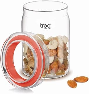 Treo By Milton Alin Jar with Glass lid, 800 ml, Transparent |Microwave Safe | Food Storage Container | Snacks, Cookies, Dry Fruits, Spices, Pickles