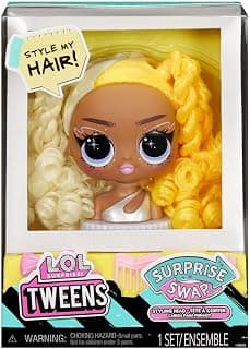 L*O*L Tweens Surprise Swap Series Yellow & Blonde Curls Two Tone- Styling Heads with Fabulous Accessories and Great Hair - Ideal for Ages 4 and Up