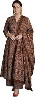 ANNI DESIGNER Women Printed Anarkali Kurta Palazzo Dupatta Set | Viscose Blend Ethnic Outfit | Flared Kurti with Bottom Wear