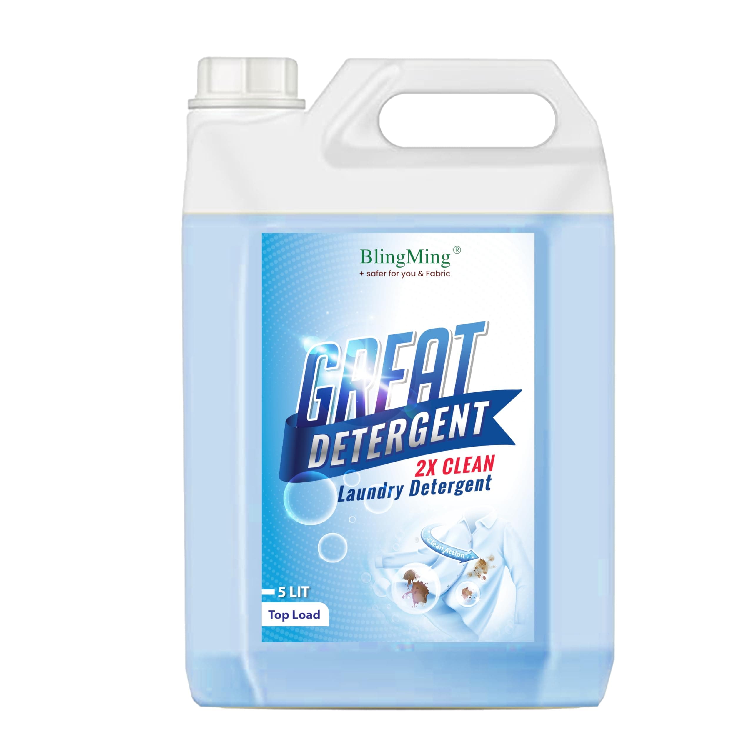 BlingMing Laundry Liquid Detergent, for Front Load and Top Load Washing Machine, Biodegradable, Non-Toxic, Eco-Friendly Liquid, Contain Natural Ingredients, Long Lasting.