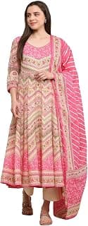 BIBA Women Cotton Printed Anarkali Suit Set