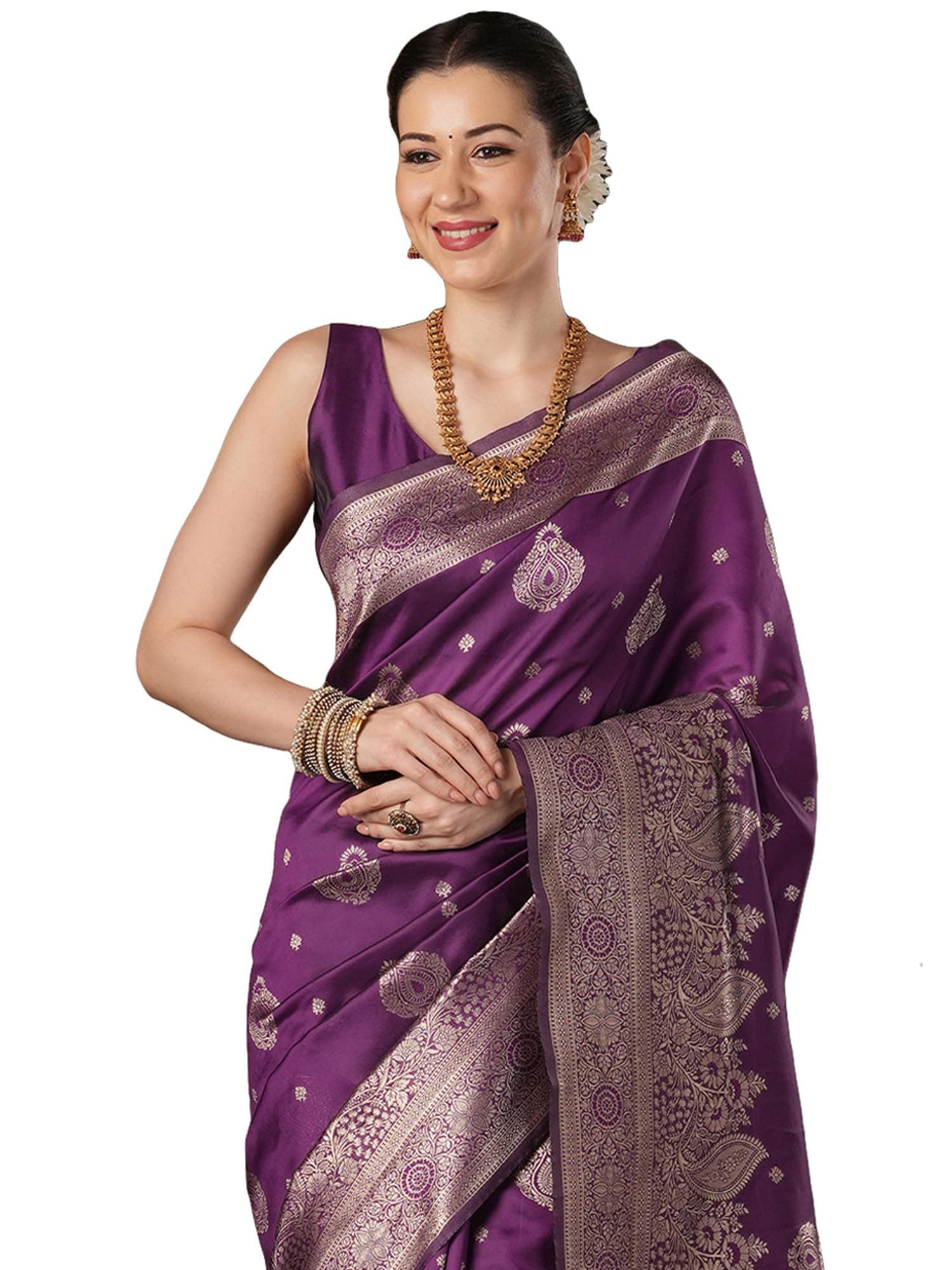 AKHILAM Women's Kanjivaram Pure Soft Silk Saree For Women Saree With Unstitched Blouse Piece |Soft banarasi saree for women|silk saree pure silk