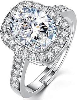 YouBella Jewellery Stylish Silver Plated Solitaire Crystal Ring for Women and Girls