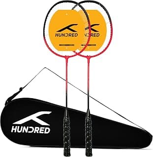 Hundred Powertek Ultra X Set of 2 Strung Badminton Racket with Full Cover | Beginner Friendly Combo