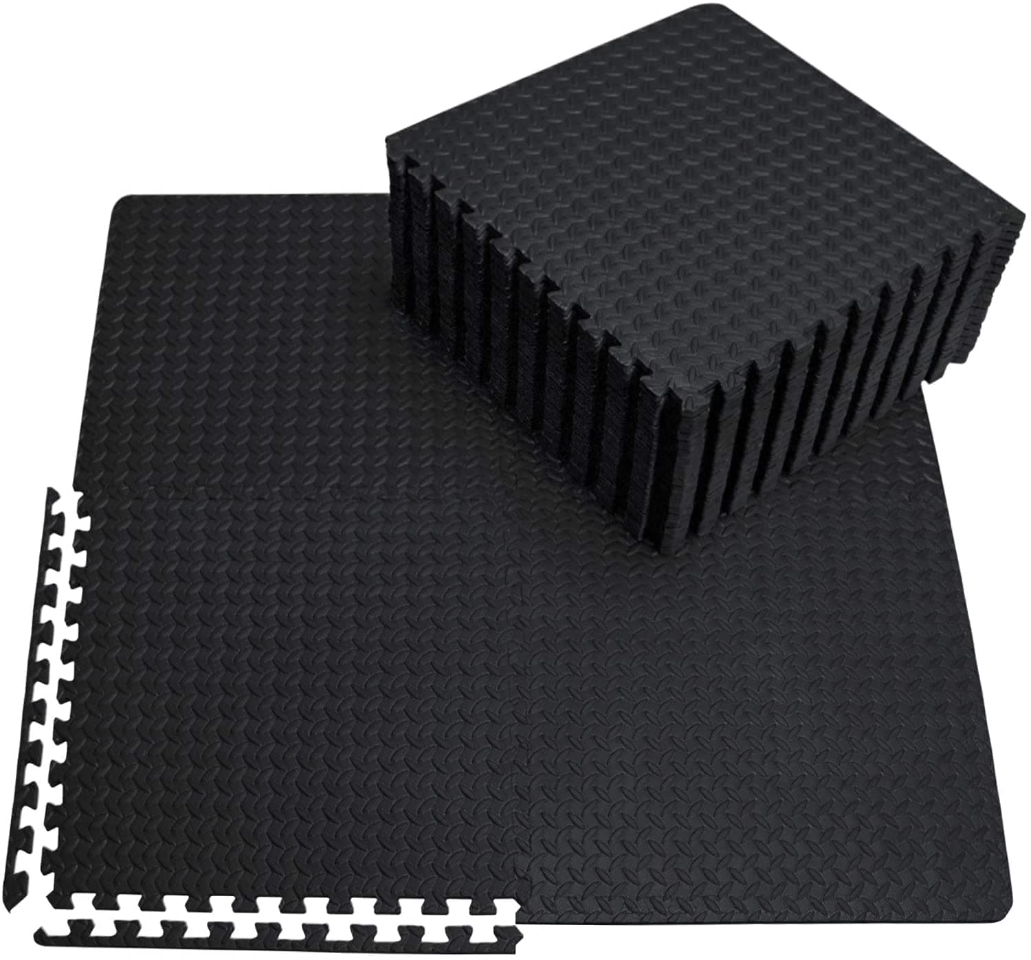 Fitness SIGNATRON Puzzle Mat, Gym Floor Mat, Exercise Mat, EVA Foam Interlocking Tiles, Flooring for Home Gym Equipment and Workouts, 12mm (1Pc - 4 Sq Ft)