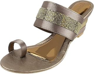 Catwalk Womens Embellished Toe Ring Wedges Platform