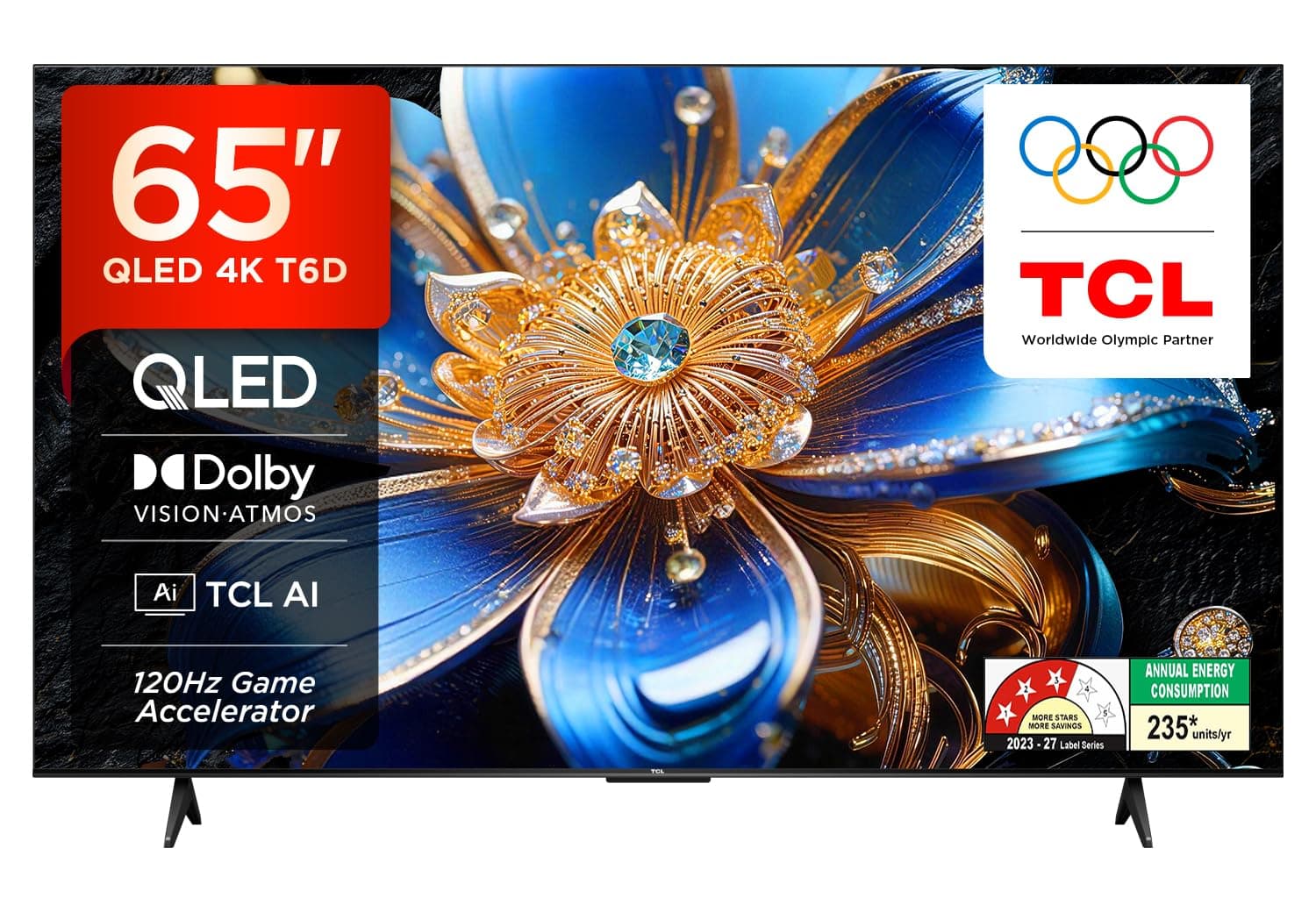 TCL 165 cm (65 inches) 4K UHD Smart QLED Google TV 65T6D