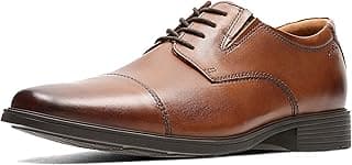 Clarks Men's Dark Tan Synthetic Oxfords