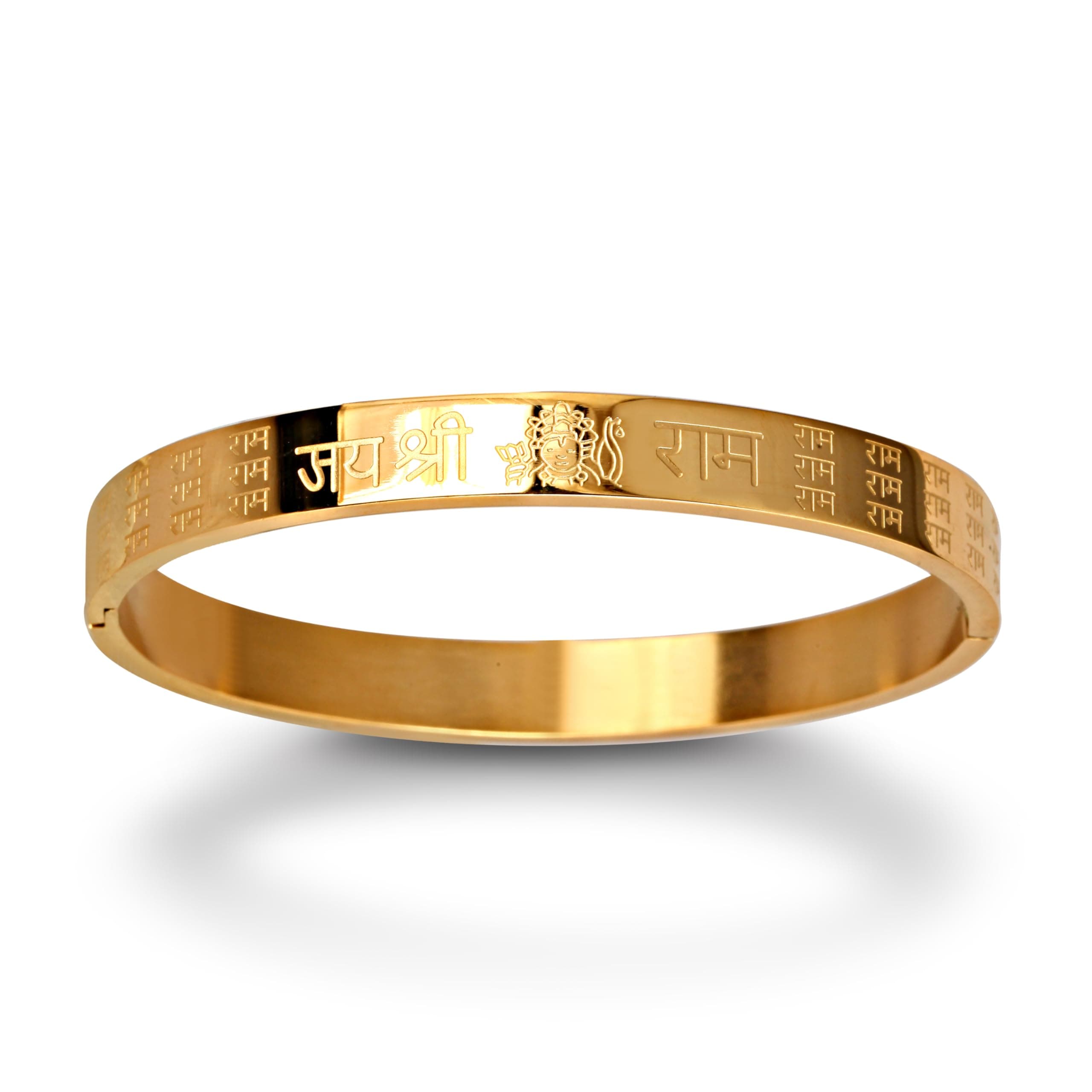 MEENAZ Bracelet for Men Stylish | Rose Gold Kada for men golden Aum Om Bracelets for Men Boys | Bracelet for Boys Stainless Steel Kadas 8 mm | Waterproof, Anti-tarnish,Rust free,Skin friendly 743
