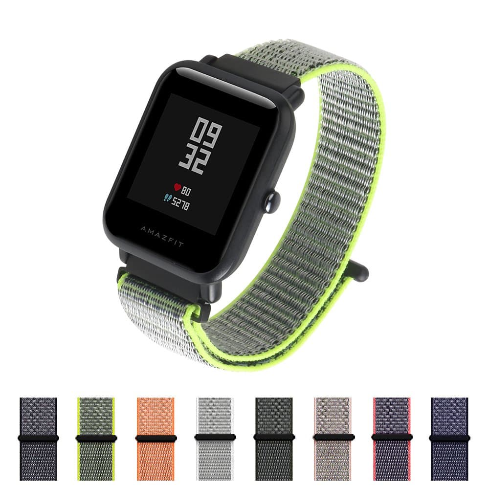 SIKAI CASE 20 mm Replacement Nylon Strap Compatible with Amazfit Bip/Samsung Gear Sport/Ticwatch E Breathable with Hook and Loop