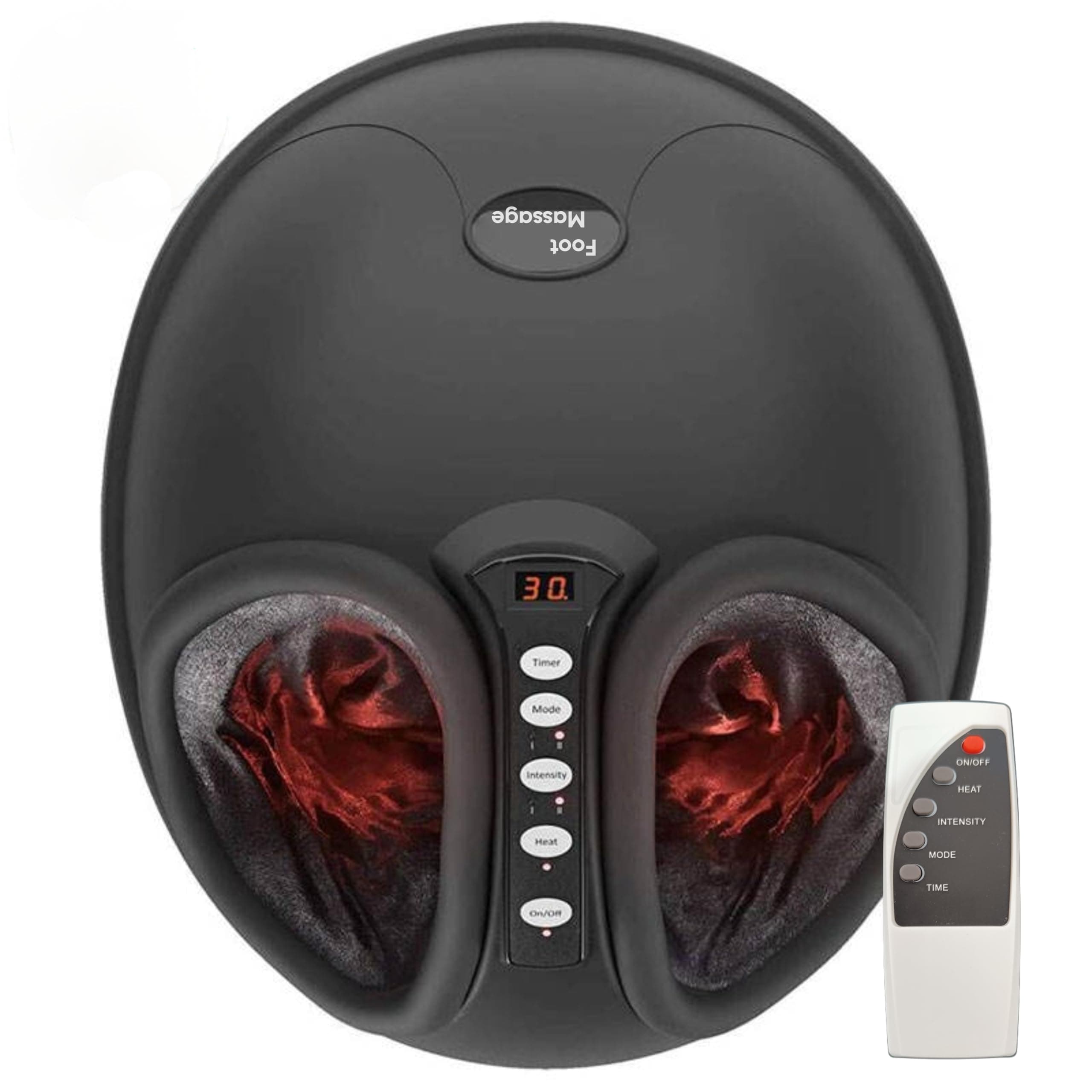 ExtraLux Electric Foot Massager with Heat, Remote Control & Adjustable Intensity – Deep Kneading Shiatsu Foot Massage Machine for Pain Relief, Improves Circulation – Ideal for Home or Office Use
