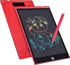 LCD Writing Tablet, 12 Inch LCD Coloring Drawing Tablet Doodle Board for Kids Learning Toys, Erasable Electronic eWriter Handwriting Sketch Pad, Christmas Birthday Gifts for 3 Age+ (Red)