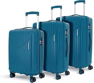 Kamiliant by American Tourister Savvy | Trolley Bag Set of 3 (55+70+80 cms) for Travel| Hard Case Polypropylene (PP) Suitcase | 360° 8-Wheel Luggage Trolley | Combination Lock | Deep Ocean