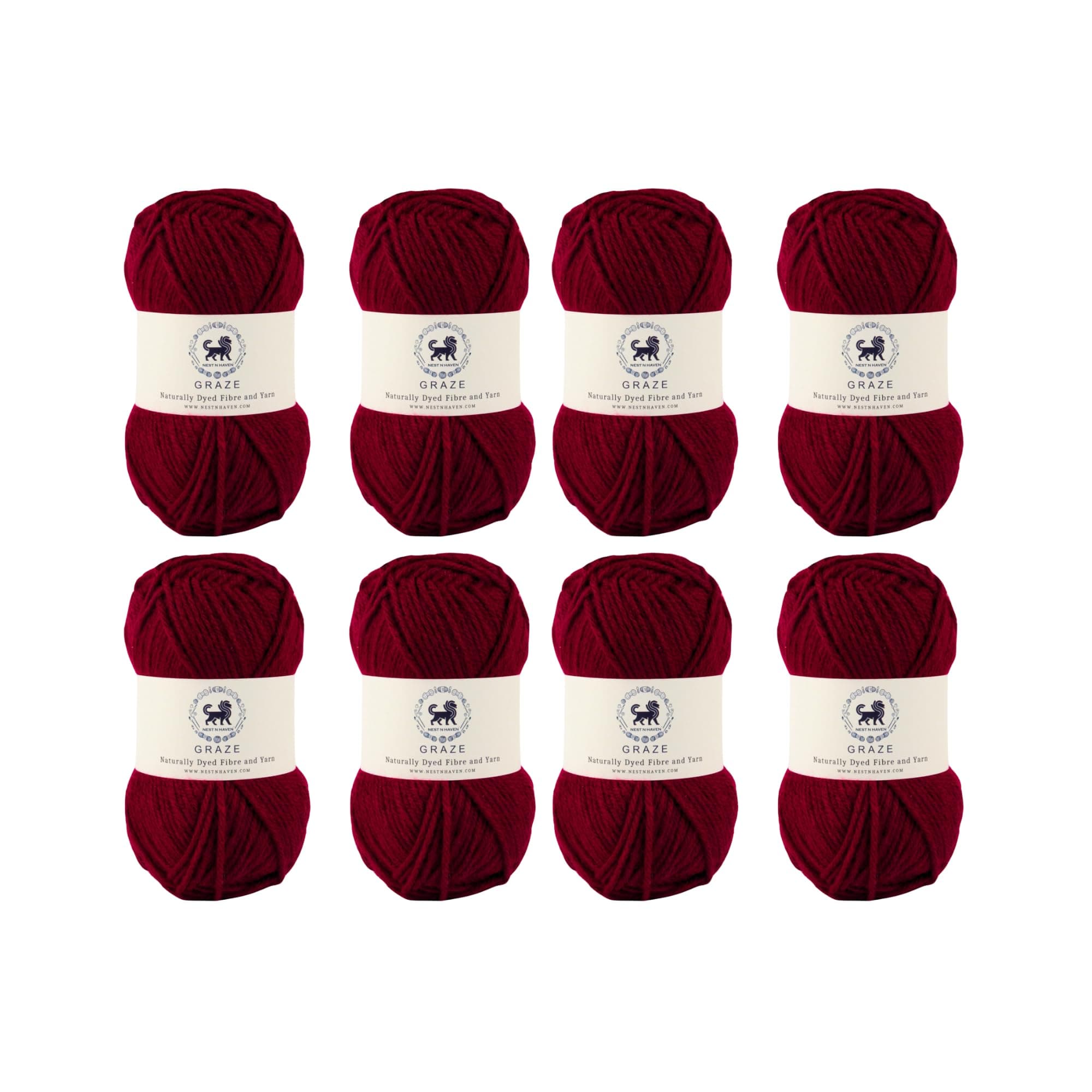 Nestnhaven Acrowools Graze Hand Knitting and Crochet Yarn. Pack of 1 Ball - 100gms. Shade no - NNHG0015 (Wine) | (800 Gm)