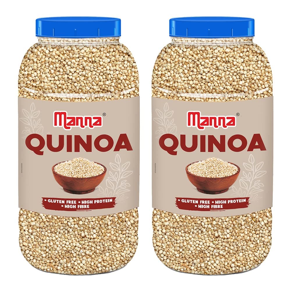 Manna Quinoa 3 kg Whole Grain Gluten Free. Saponin Free, Complete Protein with 9 Amino Acids. 1.5kg (Pack of 2)
