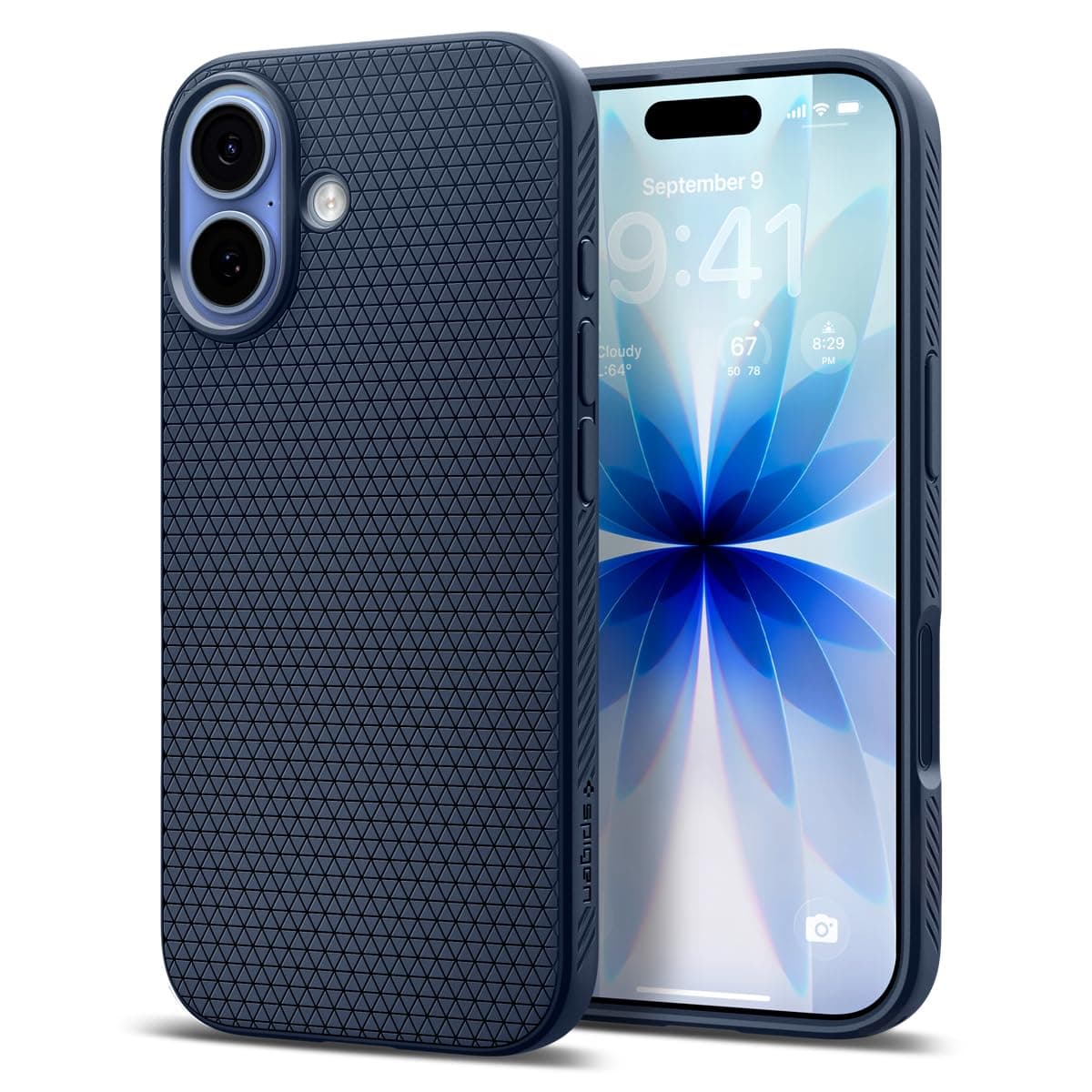 Spigen Liquid Air Back Cover Case for iPhone 17, Durable Protection, Air Cushion Technology - TPU | Navy Blue