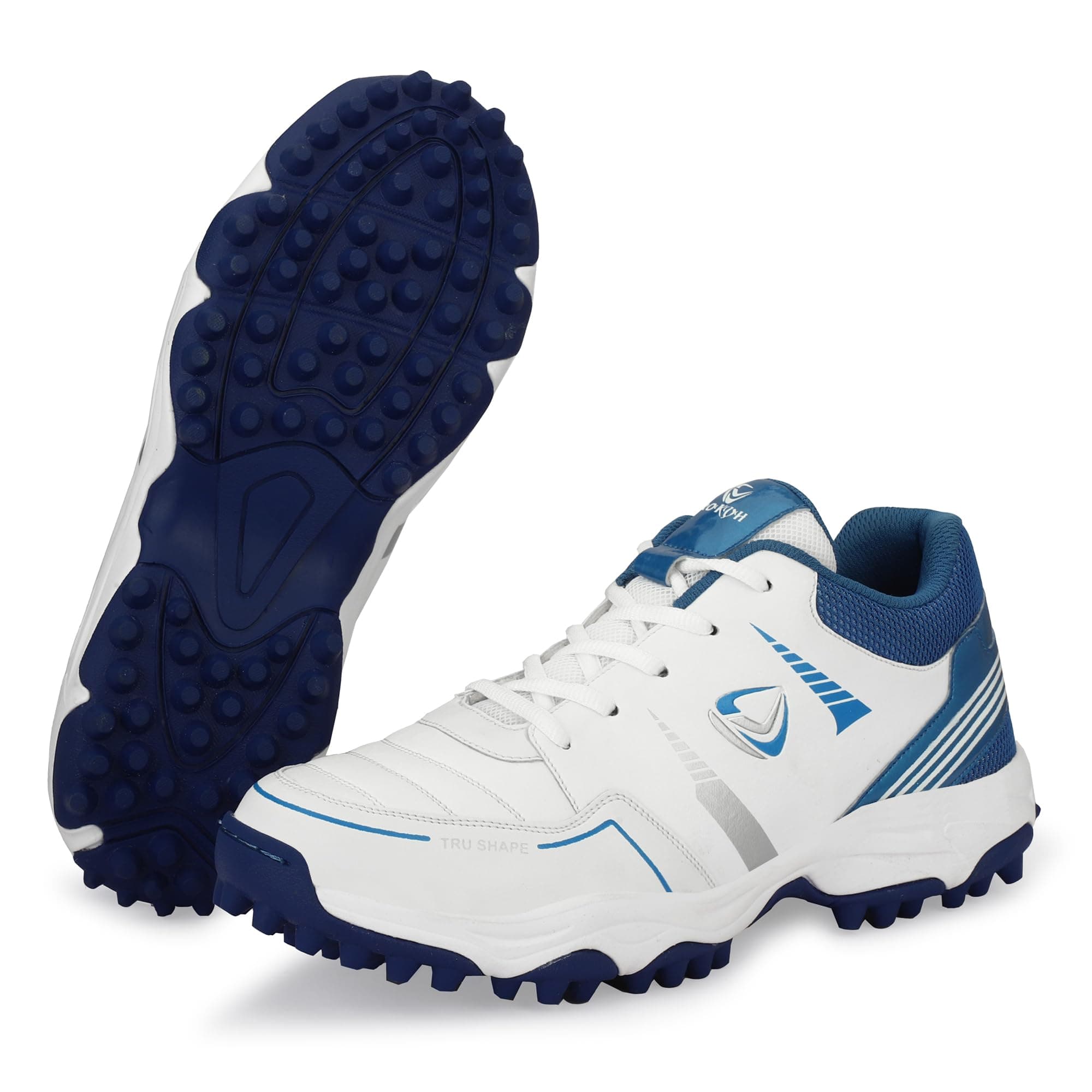 PRO KVH Lightweight Cricket Shoes for Men | Rubber Spikes | Water-Resistant | All-Round Performance Footwear for Outdoor and Field Sports
