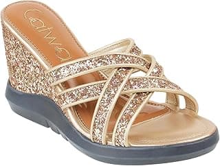 Catwalk Women's Embellished Wedge Heel Platform Sandal