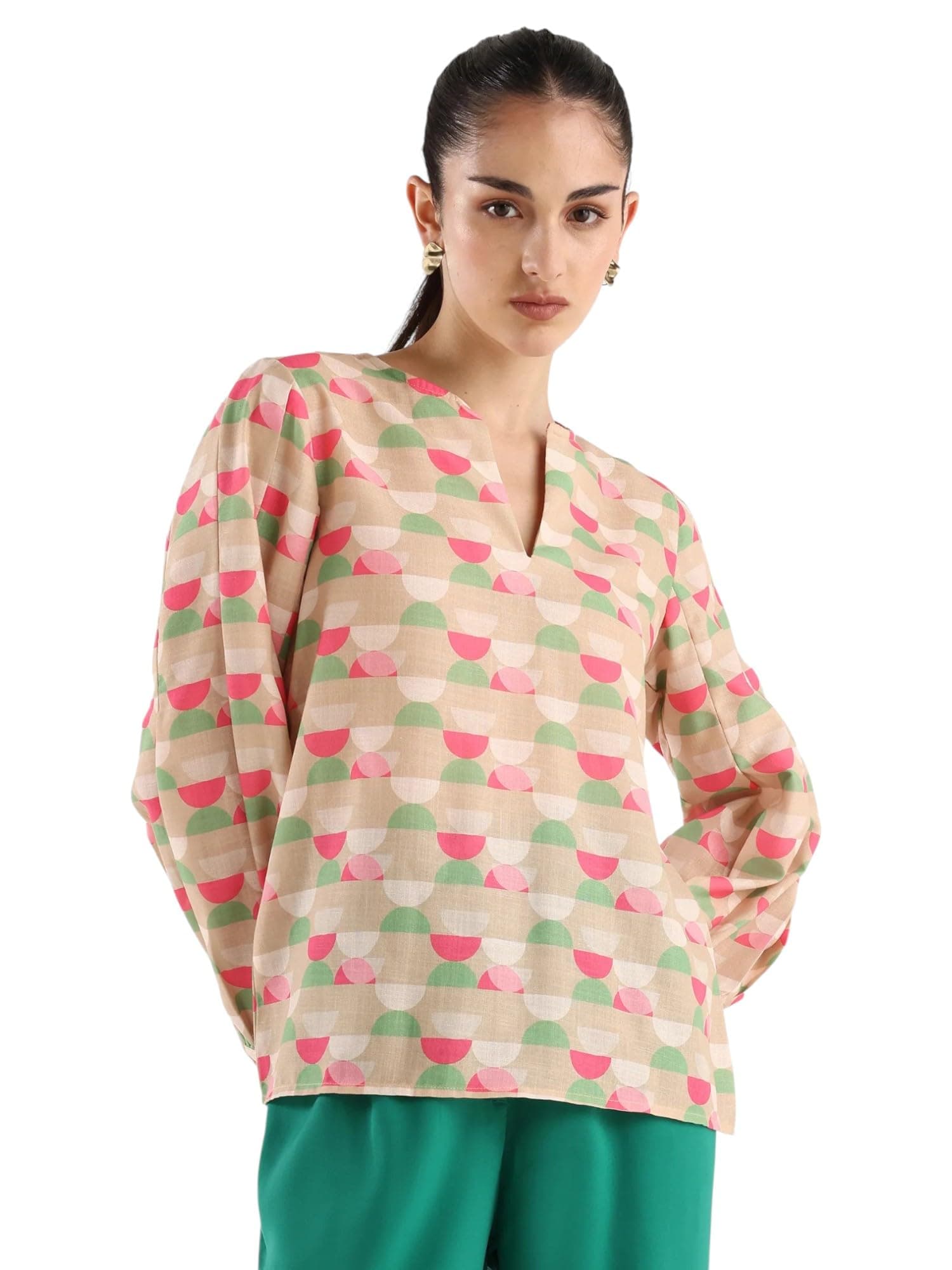 RAREISM Regular FIT Geometric Print TOP