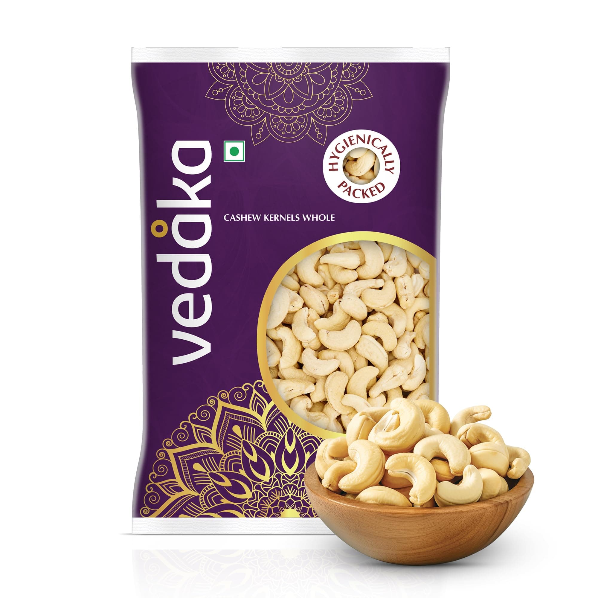 Amazon Brand - Vedaka Whole Cashews | Grade W320 | 1 Kg | Gluten Free & Plant Based Protein | Premium Kaju Nuts