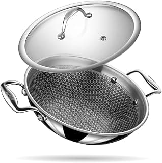 Stahl Artisan Hybrid 2.4 L, 24 cm Triply Non Stick Kadai with Lid, Stainless Steel Kadai for Cooking, Triply Kadhai Metal Spatula Friendly, Induction & Gas Stove Compatible