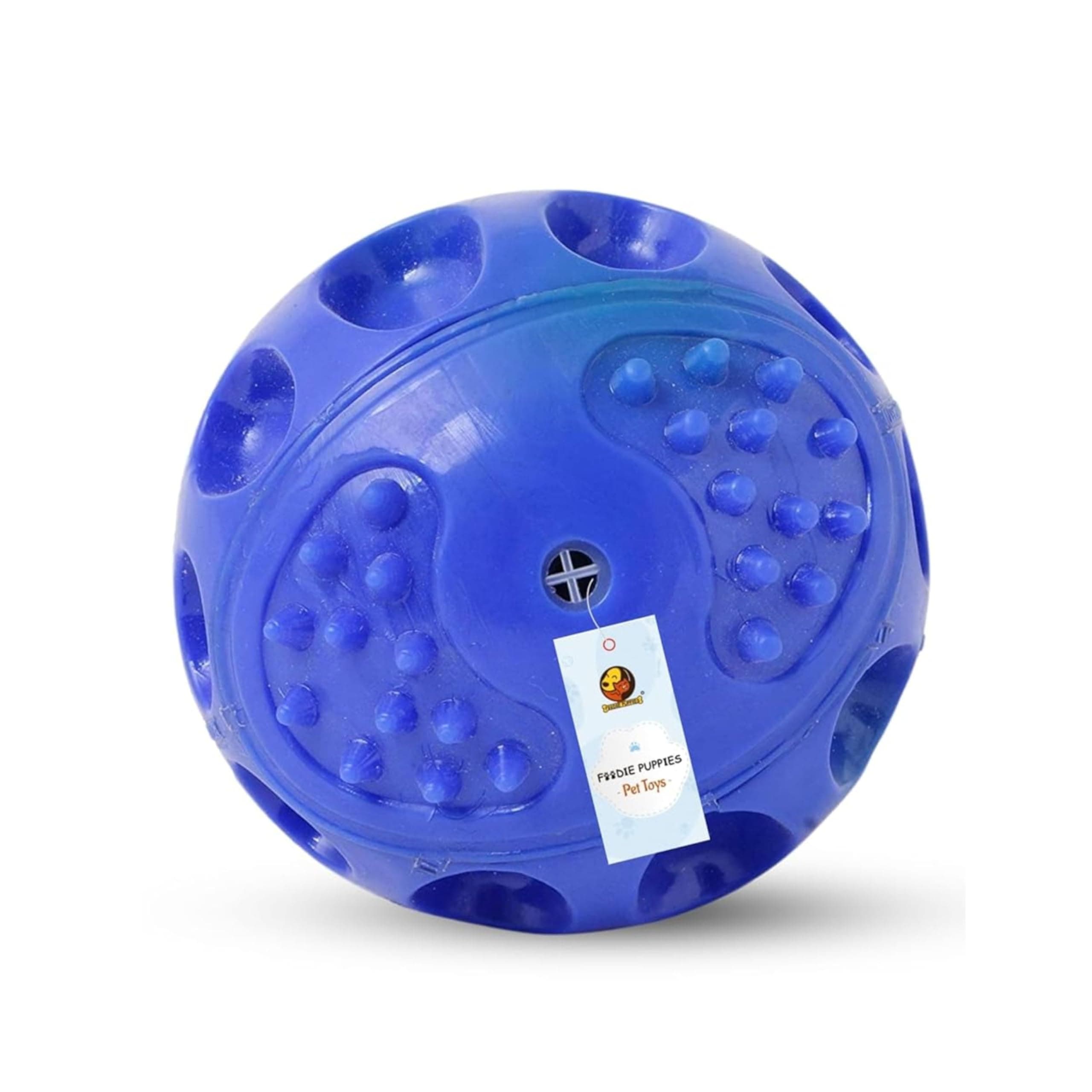 Foodie Puppies Interactive Non-Toxic Hard Squeaky Sound Ball Chew Toy - (Hard Squeeze Ball - 7.5 cm, Medium) for Small to Medium Dogs | Durable, Rubber Pet Toy for Training (Colour May Vary)
