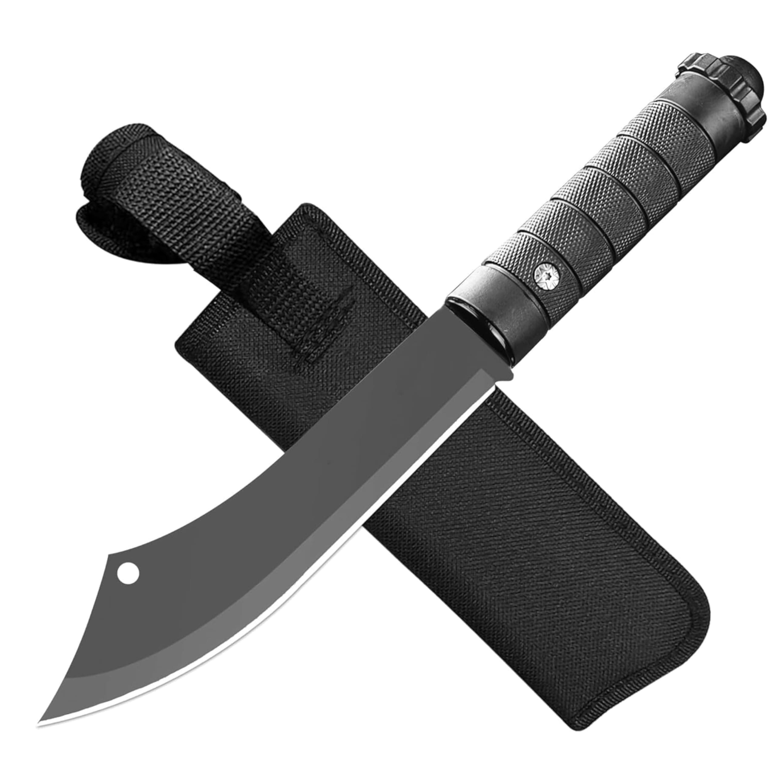 Home Elem Kitchen Meat Cutting Knife with Protective Sheath | Stainless Steel Heavy Duty Chopping Knife for Meat, Fish & Vegetables | Ergonomic Non-Slip Handle