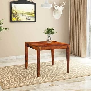 Sheesham Wood 4 Seater Dining Table Only for Dining Room | Wooden Only Dining Table Without Chairs for Home & Kitchen | Solid Wood Dinner Table for Restaurants (Design 4)