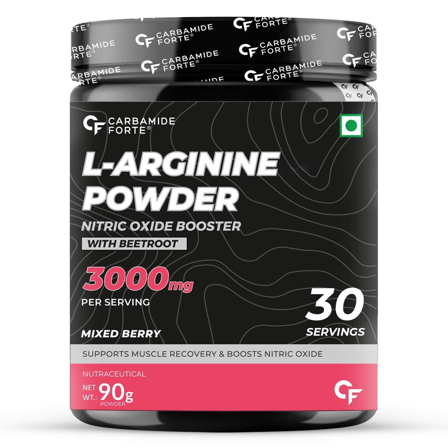 Carbamide Forte L Arginine Powder Supplement 3000mg | Pre-workout for men & women | L Arginine Supplement| Beet Root Powder - Mixberry- 90g