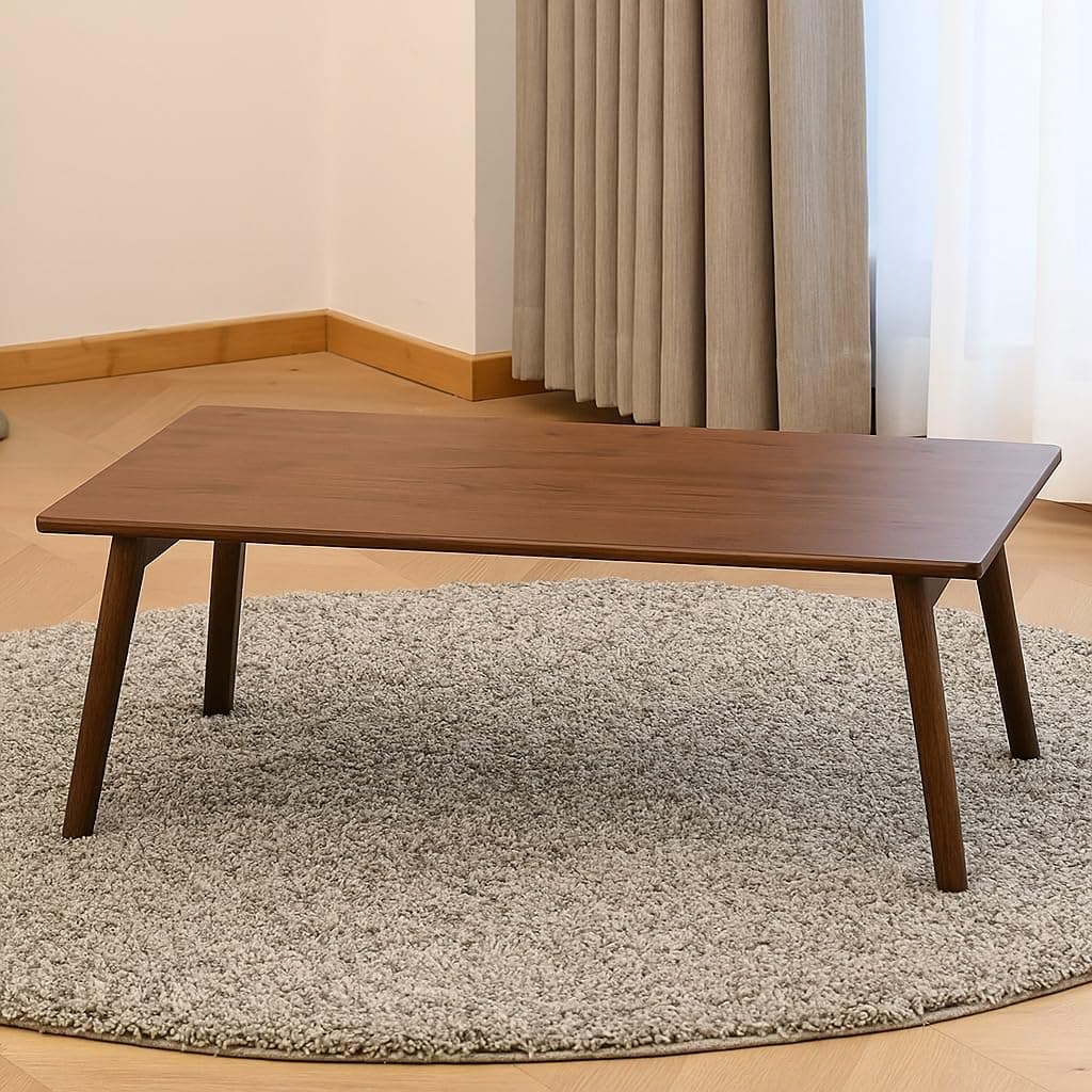 Craftsline Solid Sheesham Wood Foldable Small Table - Foldable Floor Desk (66X38X28 Cm), Walnut