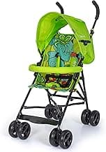 LuvLap Tutti Fruti Baby Stroller/Buggy, Lightweight, Compact & Travel Friendly Pram for 6-36 Months, 5 Point Safety Harness, Extendable Canopy, Upto 15Kg (Green)