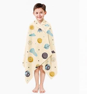 Yellow Weaves Kids Bath Towel for Boys & Girls | Ultra Soft, Super Absorbent & Quick Dry Towel | Lightweight Bath, Beach & Swimming Towel | (Space Adventure, 120 X 60Cm)