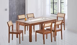 SHRI MINTU'S ART Solid Sheesham Wood Dining Table 6 Seater | Six Seater Dinning Table with 6 Chairs for Home | Dining Room Sets for Kitchen & Restaurants | Rosewood, Brown Honey Finish