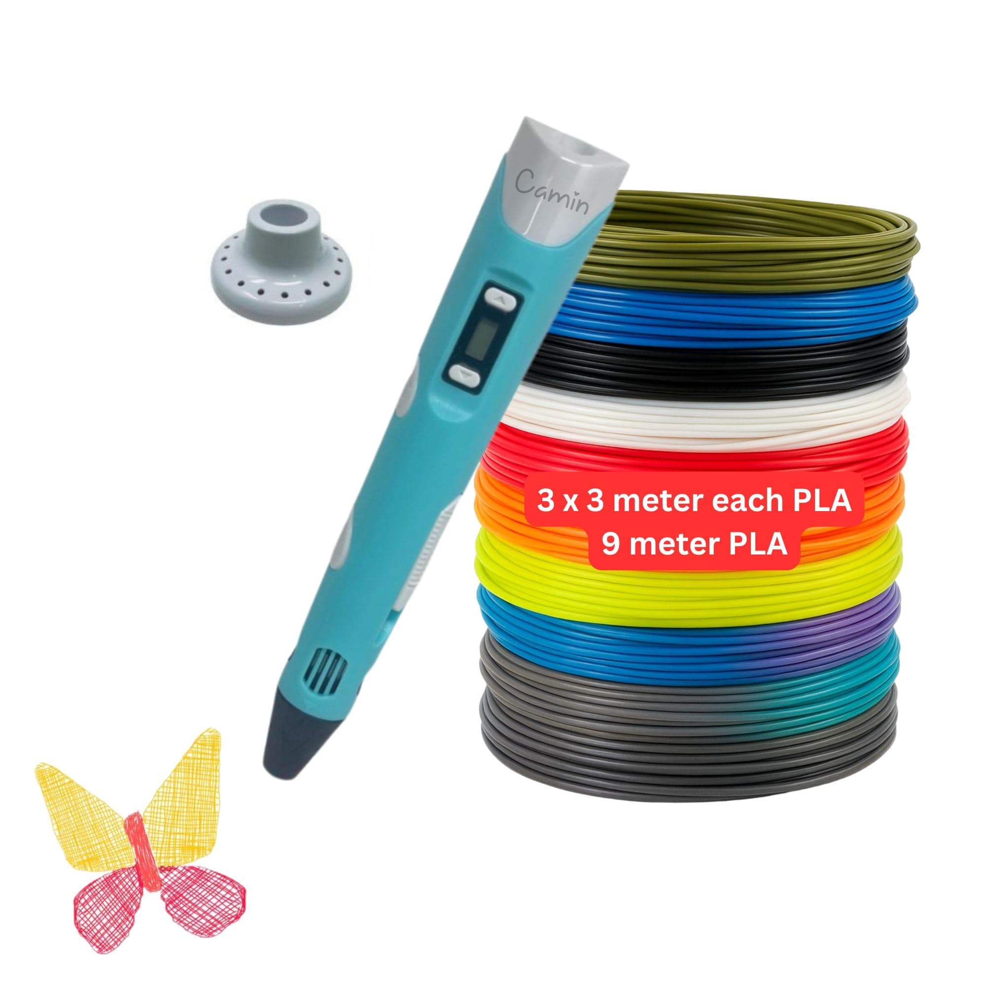 3D Pen with USB Cable| 3D Pen for Kids| 3DPen with 3 * 1.75MM PLA Filaments 3m Each| 3D Printing Pen Drawing Toy| 3D Printing Pen - Perfect for DIY and Crafting (with USB Cable)