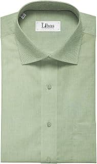Raymond Men's Cotton Fil-a-Fil Unstitched Shirt Fabric (Free Size, Fern Green, 1.80 Meter)