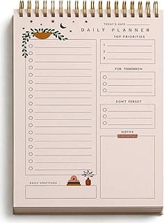 Zaslan To Do List Notepad - Daily Planner Notepad Undated 54 Sheets/108 Pages Tear Off, 6.5" x 9.5" | Planning Memo Pad | Checklist Productivity Note Pad (Moon)