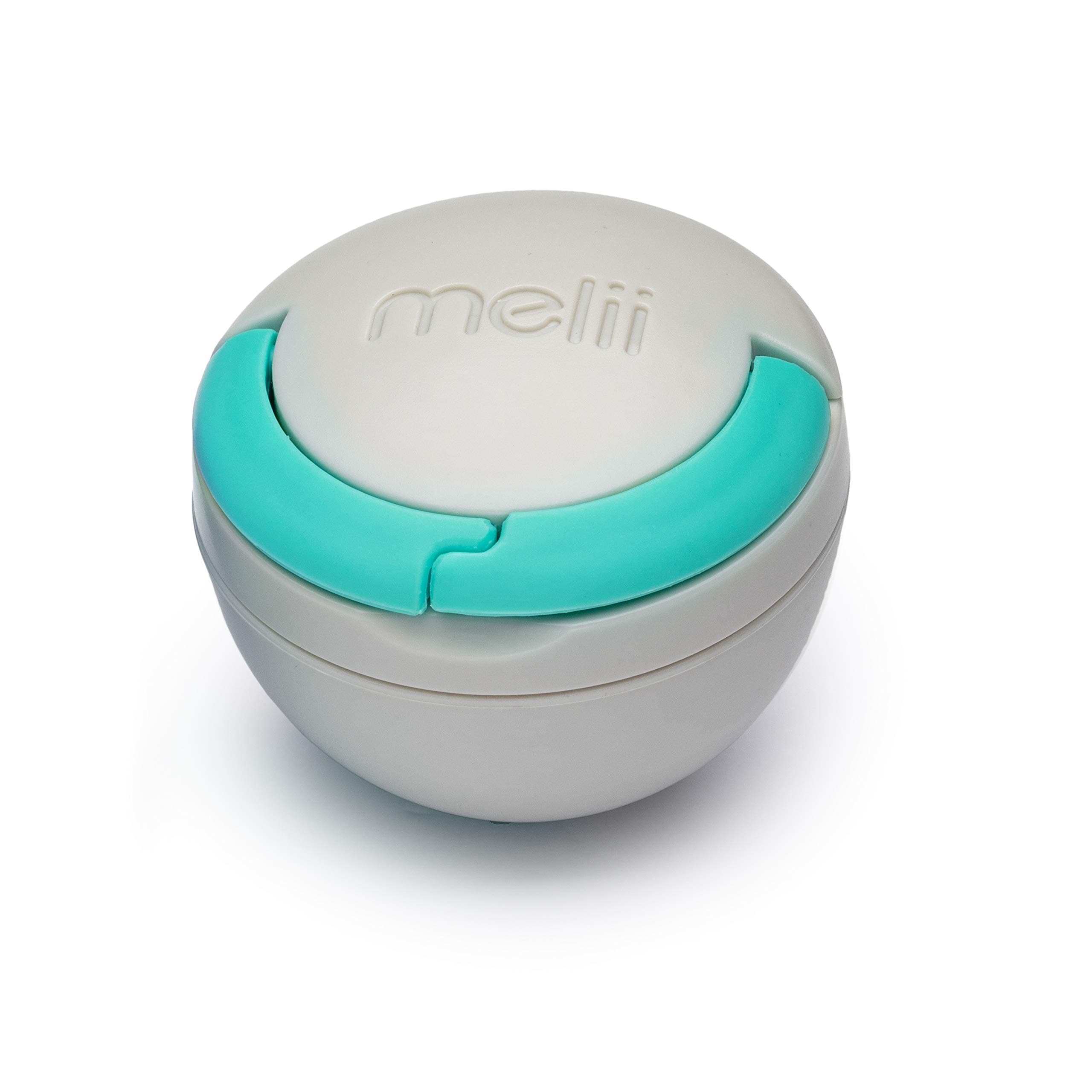 Melii Pacifier Pod Grey & Blue - Pacifier Storage Container with Carabiner Clip