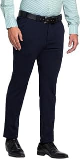 Park Avenue Men's Mid Rise Print Pattern Active Fit Terelyne Rayon Blend Flat Front Regular Fit Formal Trouser