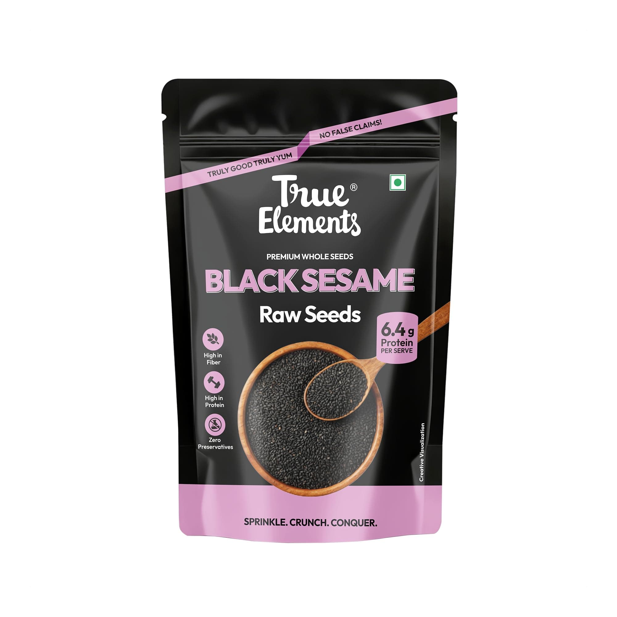 True Elements Black Sesame Seeds 250g - Til for Eating | Natural Black Gingelly Oil Seed | Indian Spices for Everyday Essentials | Kaale Til for Weight Loss | Nutrient Rich Black Seeds
