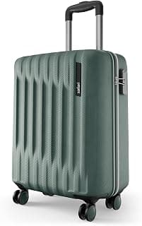 Safari Ray Neo 8 Wheels 55cm Cabin Trolley Bag, Hard Case Polycarbonate, Carry On 360 Degree Wheeling Luggage Suitcase for Men & Women, Sage Green