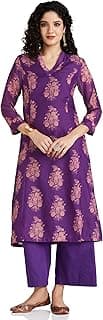 BIBA Women Art Silk Kurta And Palazzo Set