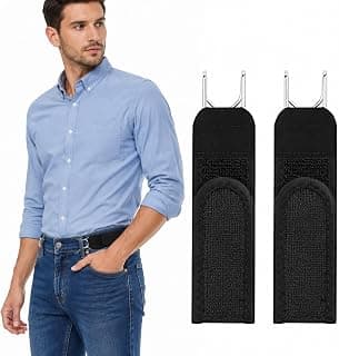 Feora9X FEORA Buckle Less Belt for Men, No Buckle Belt Free Size Adjustable Elastic Belt Strap for Men Jeans Women Dresses Buckleless Belt Hook Tactical Metal (BLACK)