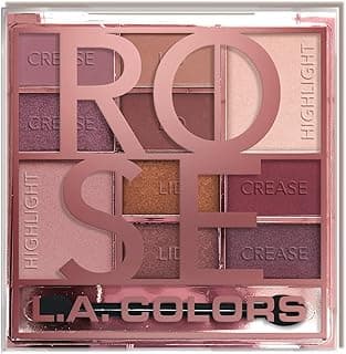 L.A. COLORS Block 10 Color Matte Eyeshadow Palette, Rose, 16 G, Shimmery