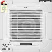 Godrej 2 Ton 3 Star, 360° Cooling, Anti Freeze Protection, Turbo Mode, Self Clean Technology, Pure Air Filter, Fixed Speed Cassette AC (Copper, AC 2.0T CFC 24FTC3 4YA, White)