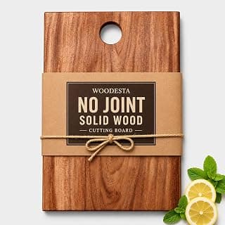 WOODESTA Solid Neem Wood Chopping Board for Kitchen | 1 Inch Thick Single Piece Wooden Cutting Board | No Joint, Food Safe Mineral Oil Finish | Knife Friendly Heavy Duty Board