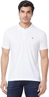 Parx Men's Cotton Blend Solid Pattern Regular Fit Rib Collar Polo Neck Half Sleeve Casual T-Shirt