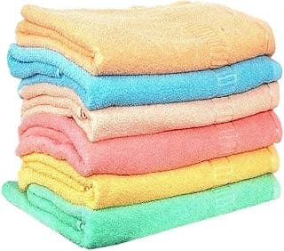 Ayus Cotton Hand Towel 450 GSM, Multicolour Ultra Soft and Super Absorbent (Set of 6)