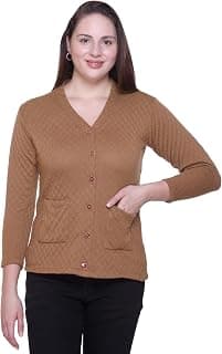 LE ARC Women Sweater for Winters Woolen Acrylic Full Sleeve V-Neck Cable Design Cardigan Sweater for Women Winter Woollen Stylish