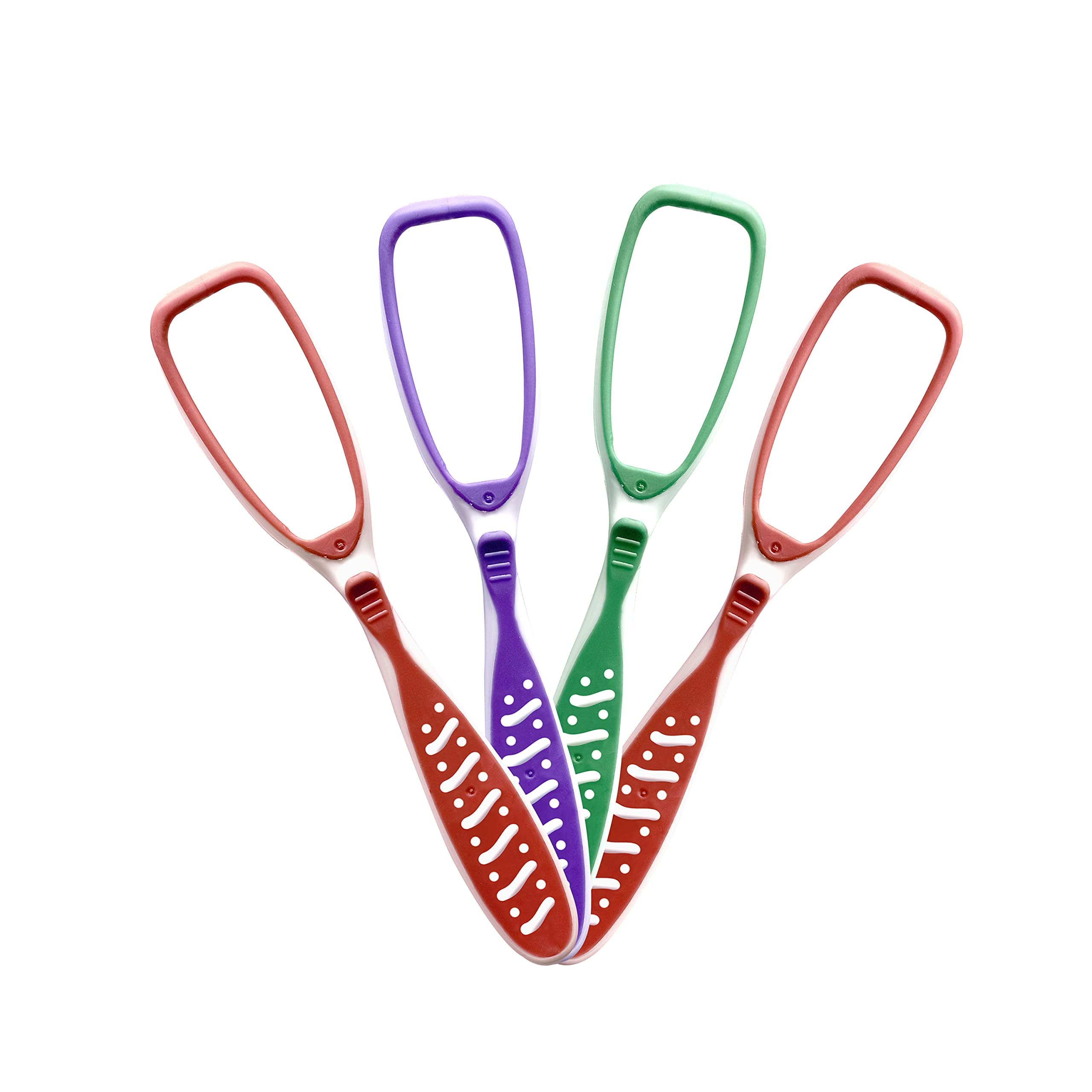 Nurpi Plastic Premium Tongue Cleaner for Adults and Kids Fights Bad Breath Oral Health Care Tool, Easy to Use Travel Friendly- Pack of 4